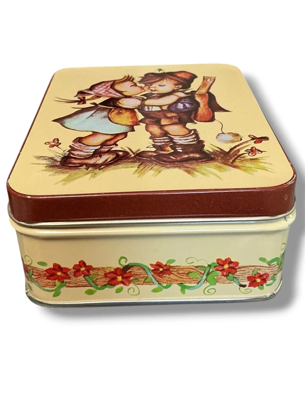 Vintage Tin with Note Paper Hummel First Kiss Designed on Tin
